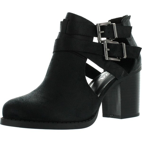 womens black cut out ankle boots