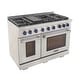 preview thumbnail 22 of 29, Professional 48 in. 6.7 cu. ft. Double Oven Natural Gas Range with 25K Power Burner, Convection Oven in Stainless Steel