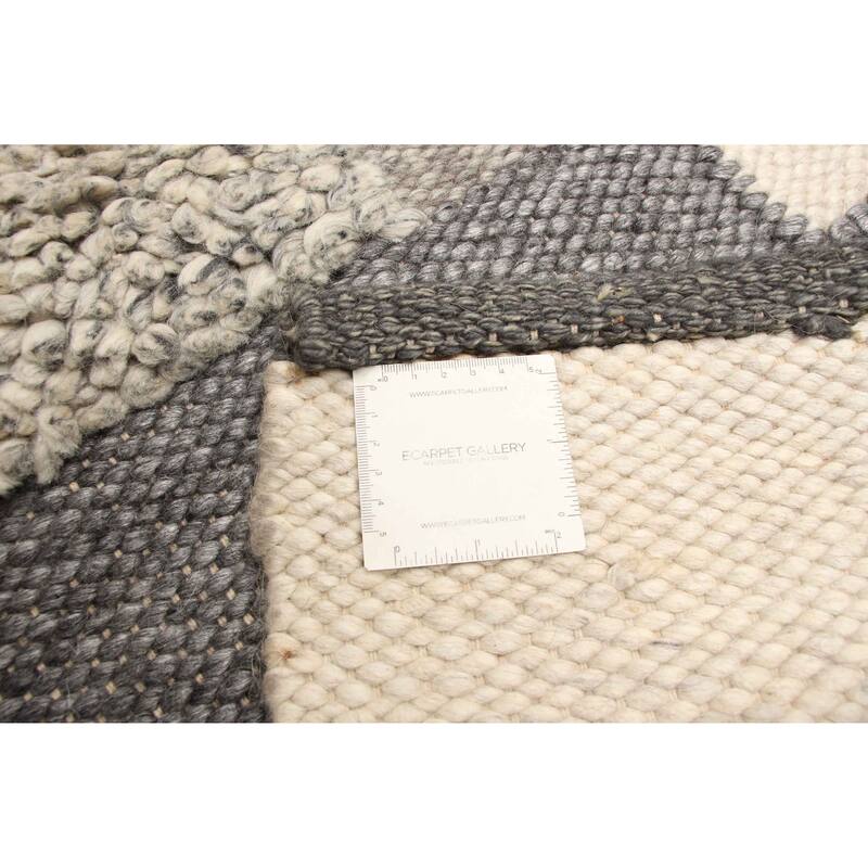 ECARPETGALLERY Braid weave Sienna Grey Wool Rug - 5'9 x 7'10