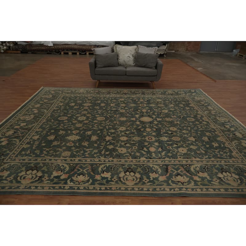 Hand Knotted Oriental 100% Wool Carpet Traditional All-Over Navy Blue & Blues Ziegler Area Rug - 12' 3'' X 10' 10''