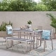 preview thumbnail 22 of 27, Mora Outdoor Aluminum Outdoor 6 Piece Dining Set by Christopher Knight Home Gray+Silver