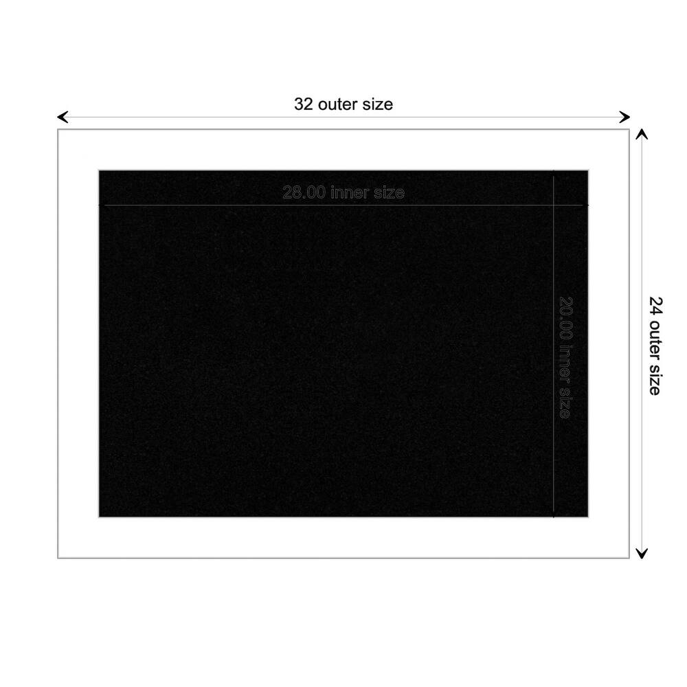Wedge White Framed Black Corkboard Bulletin Board