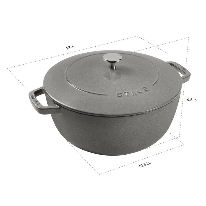 Staub Cast Iron Essential French Oven, Dutch Oven, 5-quart, serves 5-6, Made in France - 5-qt
