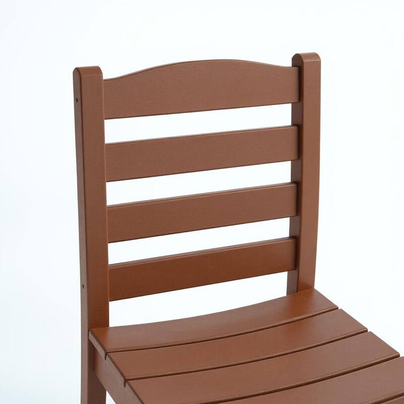 Armless Outdoor Chairs - HDPE Material Set of 2, Weather Resistant