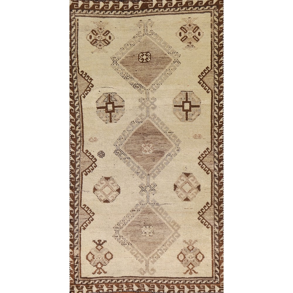 Gabbeh Persian Vintage Area Rug Hand-knotted Foyer Wool Carpet - 3'1"x 6'5"