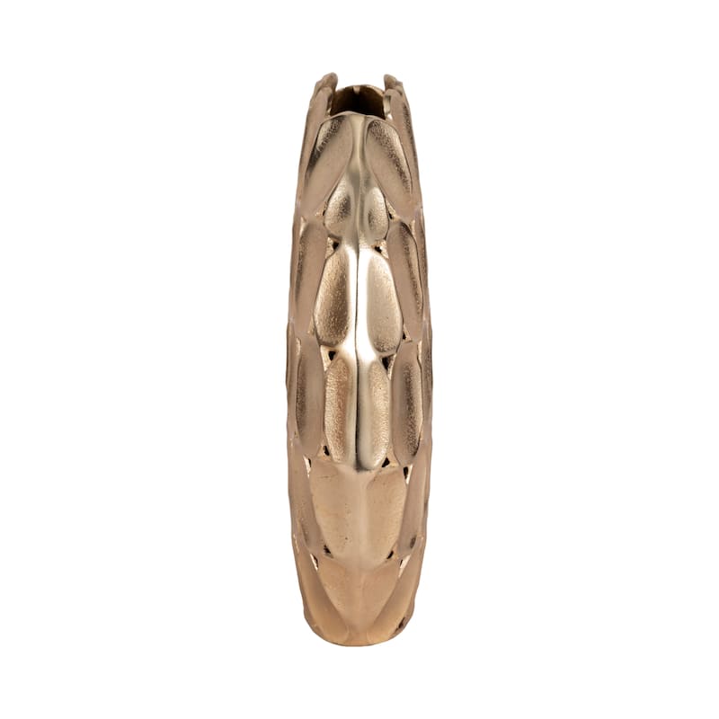 Sagebrook Home Modern Metal Textured Oval Vase