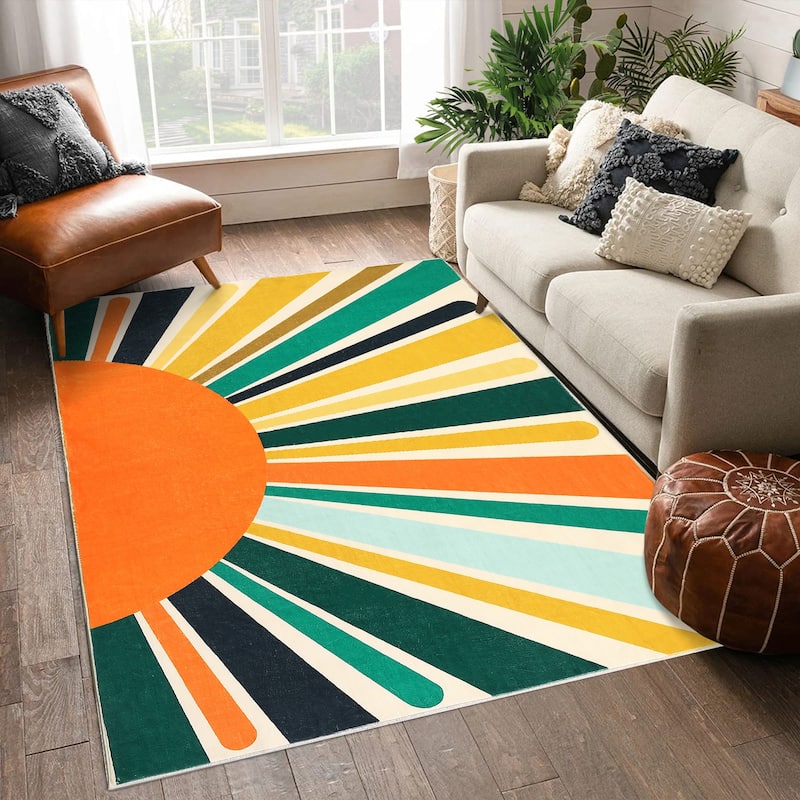 Garvee Rainbow Sol Kids Area Rug