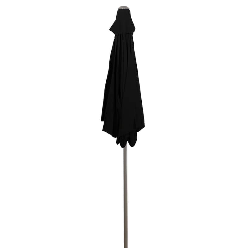 7.5ft Outdoor Patio Market Umbrella with Hand Crank, Black