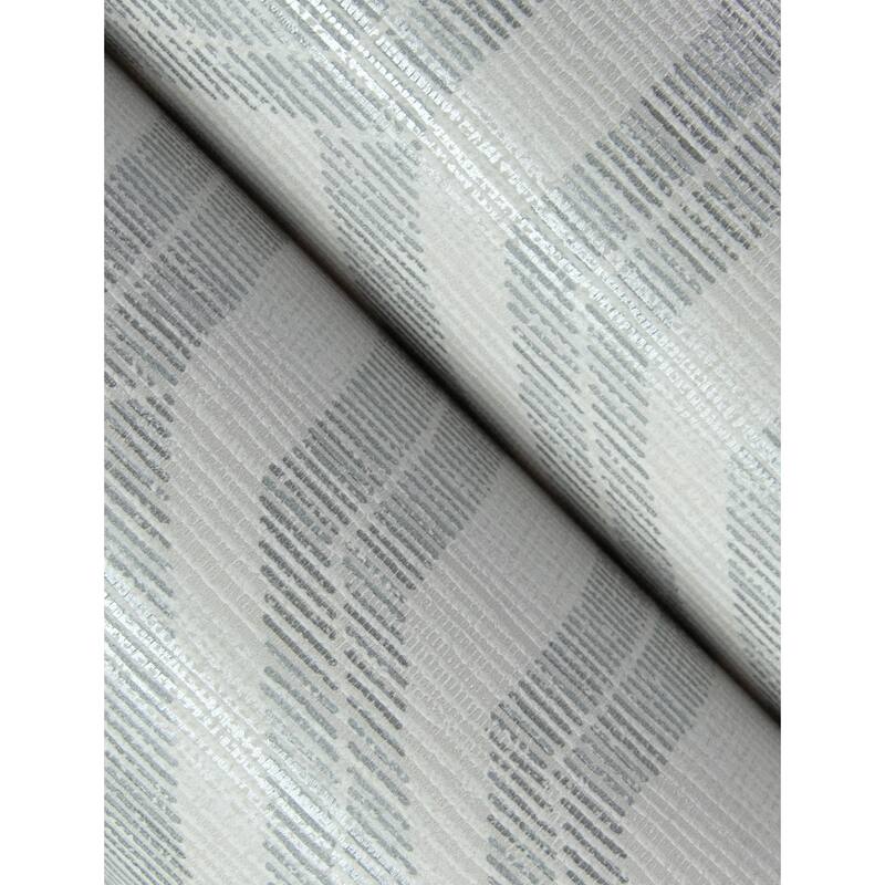 A-Street Prints Burton Silver Modern Ogee Wallpaper