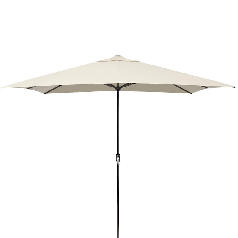 10' x 6' Rectangular Outdoor Patio Umbrella with Crank Opening - Natural