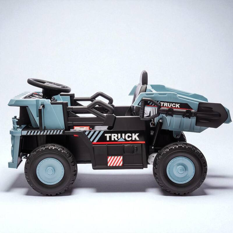 12V Kids Ride On Dump Truck with Remote Control, Electric Dump Bed, Bluetooth Music, LED Lights, Speed & Volume Adjustment
