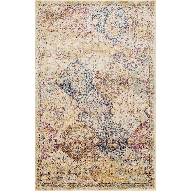 Alexander Home Contessa Traditional Damask Distressed Rug