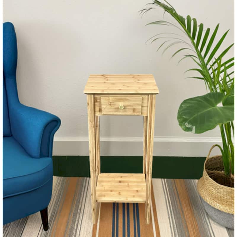 Solid Bamboo Plant Stand Telephone Table