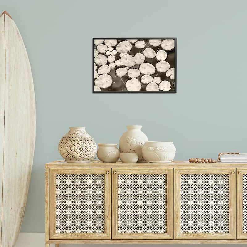 Stupell White Floating Lily Pads Framed Giclee Art Design By Lori Deiter