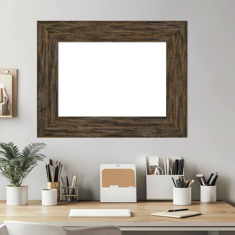 Amanti Art Fencepost Brown Framed Dry Erase Magnetic Board