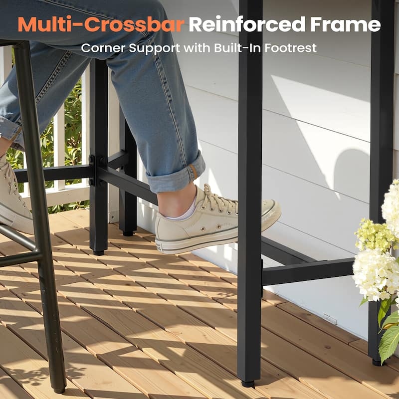 Pellebant Patio Outdoor Bar Table Rectangle Pub Table Dining Table