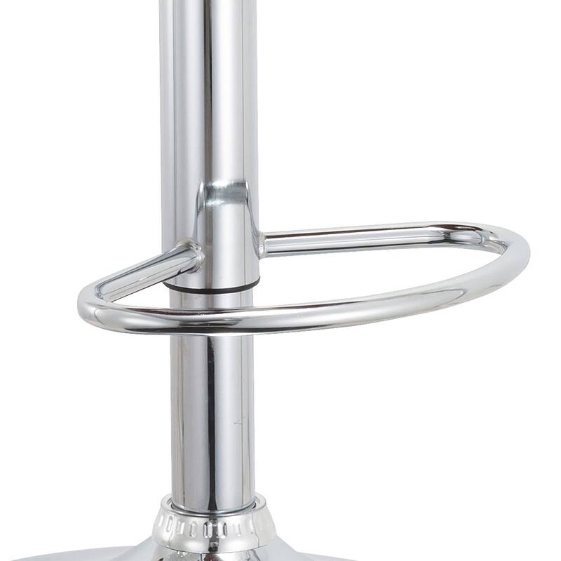 Modern Espresso Upholstered Adjustable Height Swivel Bar Stools with Footrest - 19.29" L x 19.29" W x 33.85-42.13" H