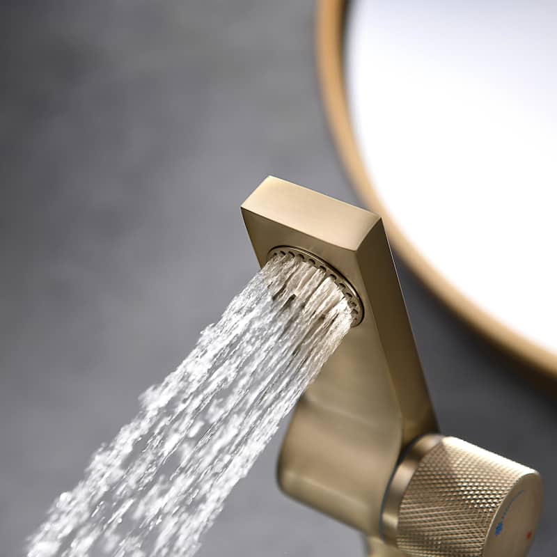 Rbrohant Single Handle Bathroom Faucets, Creative Water Outlet Design Single Hole Bathroom Sink Faucet