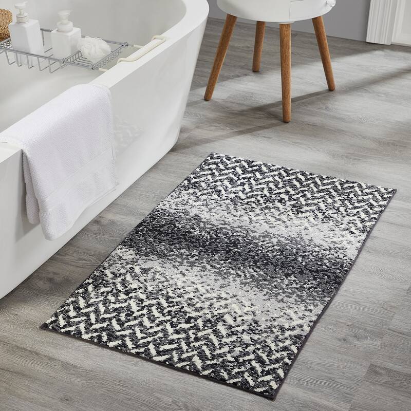 Better Trends Casablanca Collection 100% Micro Polyester Soft Plush & Absorbent Water Machine Washable 2 Piece Bath Rug Set