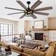 preview thumbnail 30 of 38, Cusp Barn 52/60/72 Inch Farmhouse Caged Ceiling Fan with Lights and Remote, Industiral 6 Speeds Chandelier Ceiling Fan