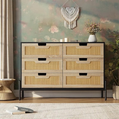 6 Rattan Openwork Grip Chest, with Storage