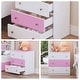 preview thumbnail 12 of 12, 3-Drawer Wooden Nightstand with Colorblock Design and Metal Handle