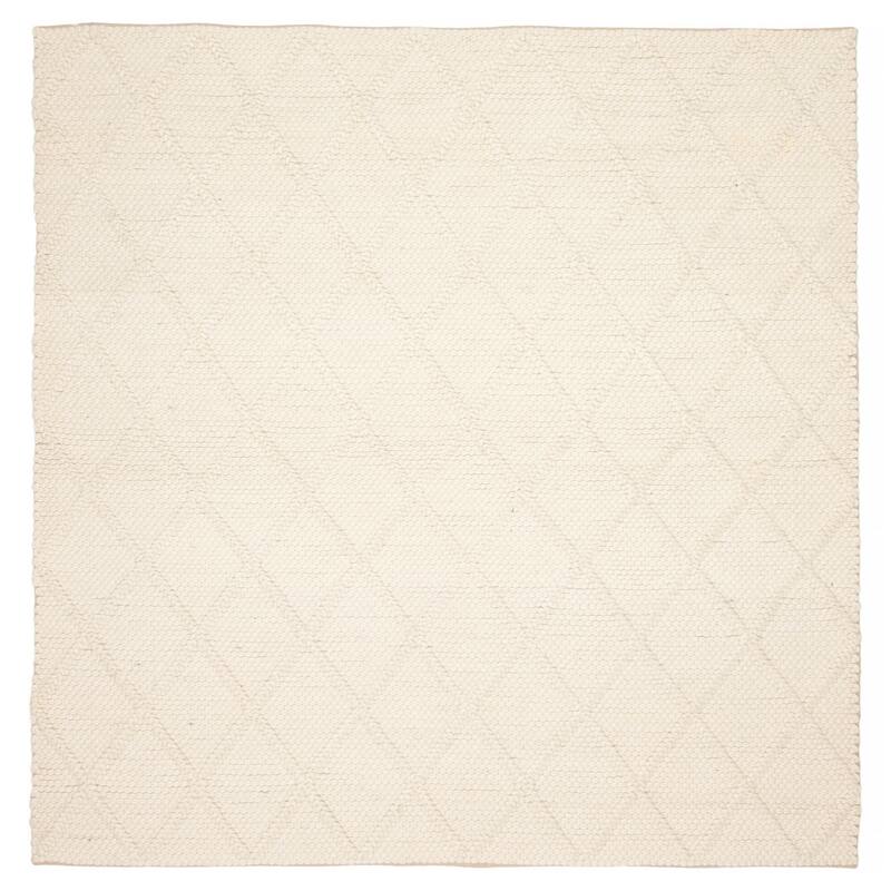 ECARPETGALLERY Braid weave Sienna Cream Wool Rug - 6'2 x 6'2 - Cream - 6'2 x 6'2