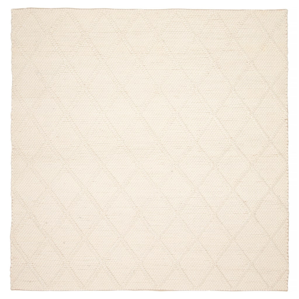 ECARPETGALLERY Braid weave Sienna Cream Wool Rug - 6'2 x 6'2