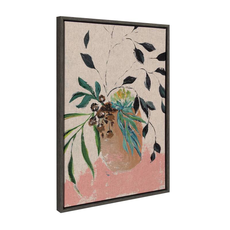 Kate and Laurel Sylvie Wild Foliage l Framed Canvas by Nikita Jariwala