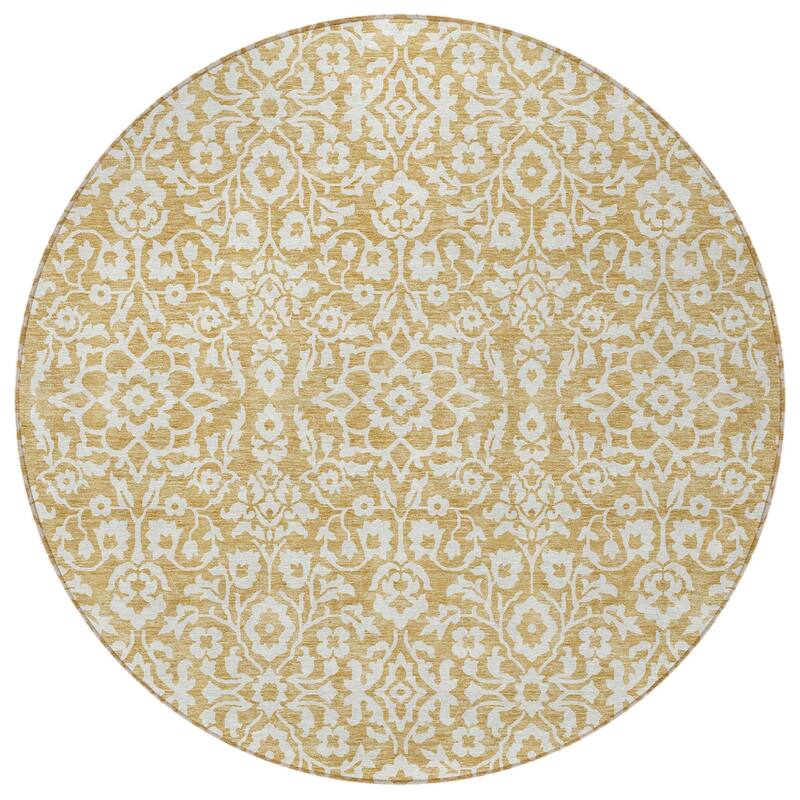 HomeRoots Damask Traditional Rectangle Outdoor Rug
