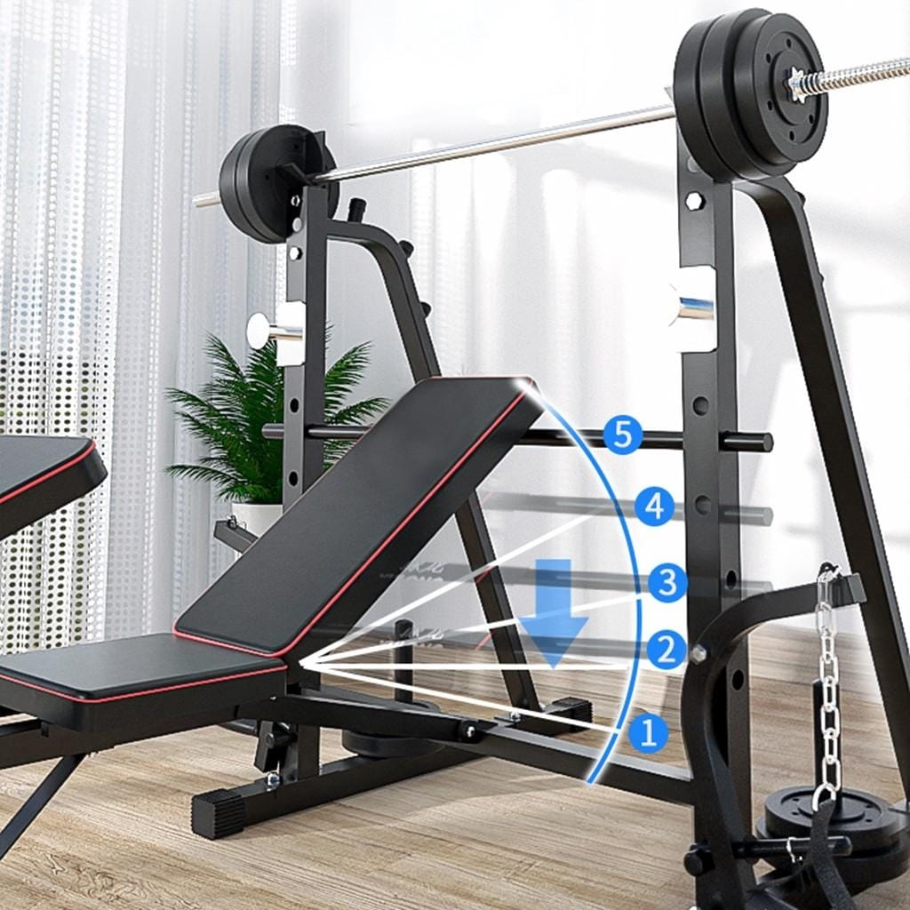 Tantikc household indoor fitness adjustable multifunctional barbell rack squat bench press trainer 2025