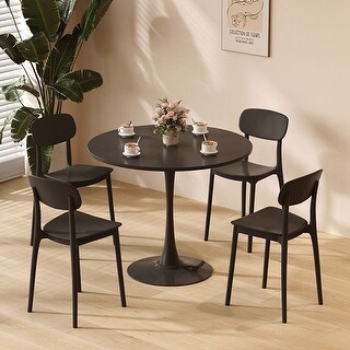 Black Round Table, Modern Dining Table - Bed Bath & Beyond - 42727250