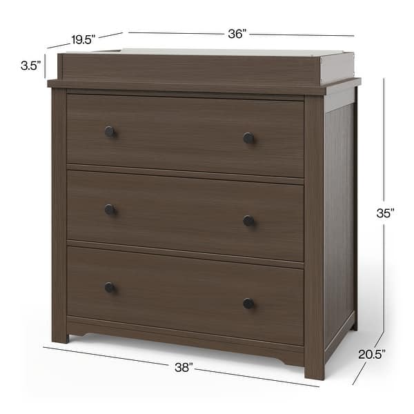 dimension image slide 6 of 7, Forever Eclectic Harmony 3-drawer Dresser with Dressing Kit