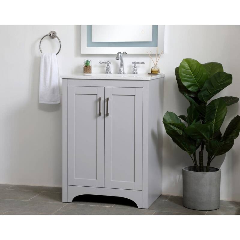 Elegant Lighting VF17024 Moore 24" Free Standing Single Basin Vanity