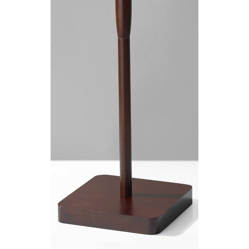 59" Solid Wood Floor Lamp with Linen Drum Shade and Traditional Plug-In Light for Living Room - 58.5”H x 16”W x 16”D