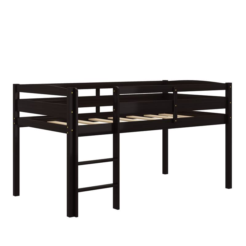 Modern Twin Size Low Loft Beds with Ladder