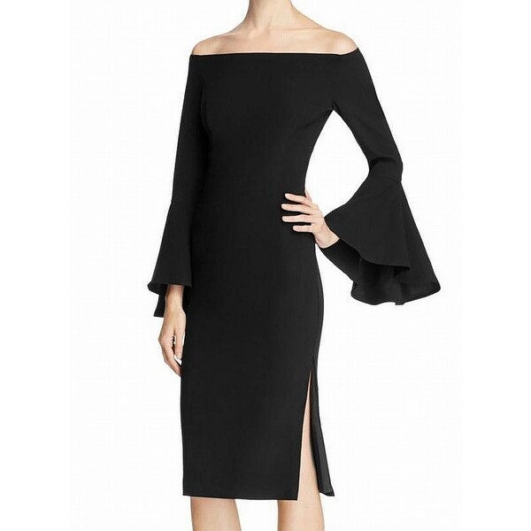 bardot bell sleeve dress