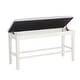 preview thumbnail 7 of 9, Linon Mckee White Upholstered Storage Counter Dining Bench