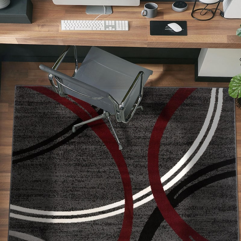 World Rug Gallery Contemporary Abstract Circles Design Area Rug