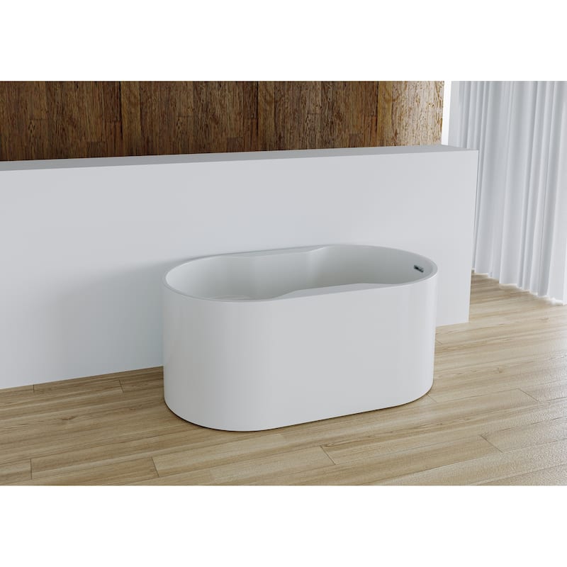 Palmer 56" Freestanding White Acrylic Bathtub with Adjustable Feet
