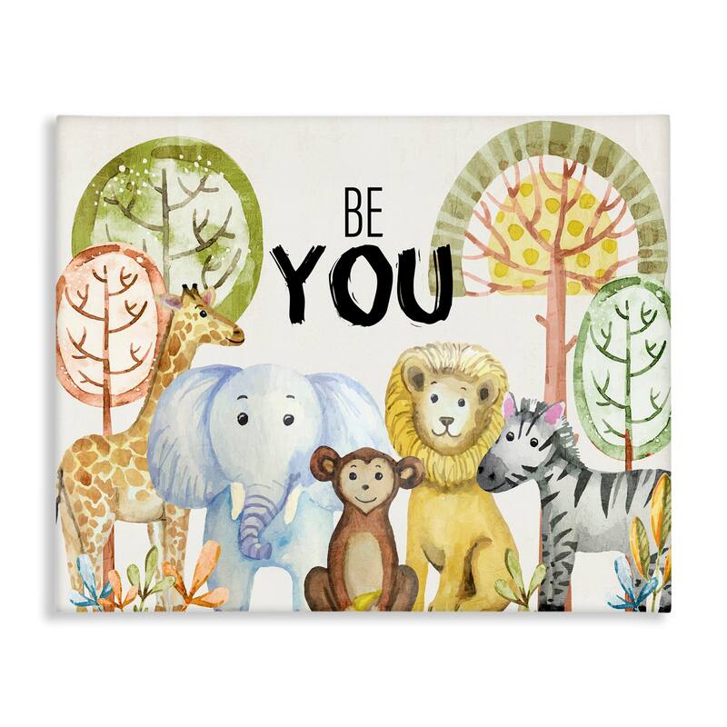 Stupell Be You Jungle Animals Canvas Wall Art Design By Kim Allen - 20 x 16