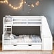 preview thumbnail 2 of 7, Twin over Full Bunk Bed with Trundle, Built-in Desk, Storage Drawers & Shelf in Gray - Perfect for Sleepovers