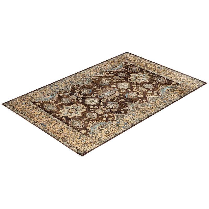 Serapi One-of-a-Kind Hand-Knotted Area Rug - Brown, 3' 11" x 6' 0" - 3' 11" x 6' 0"