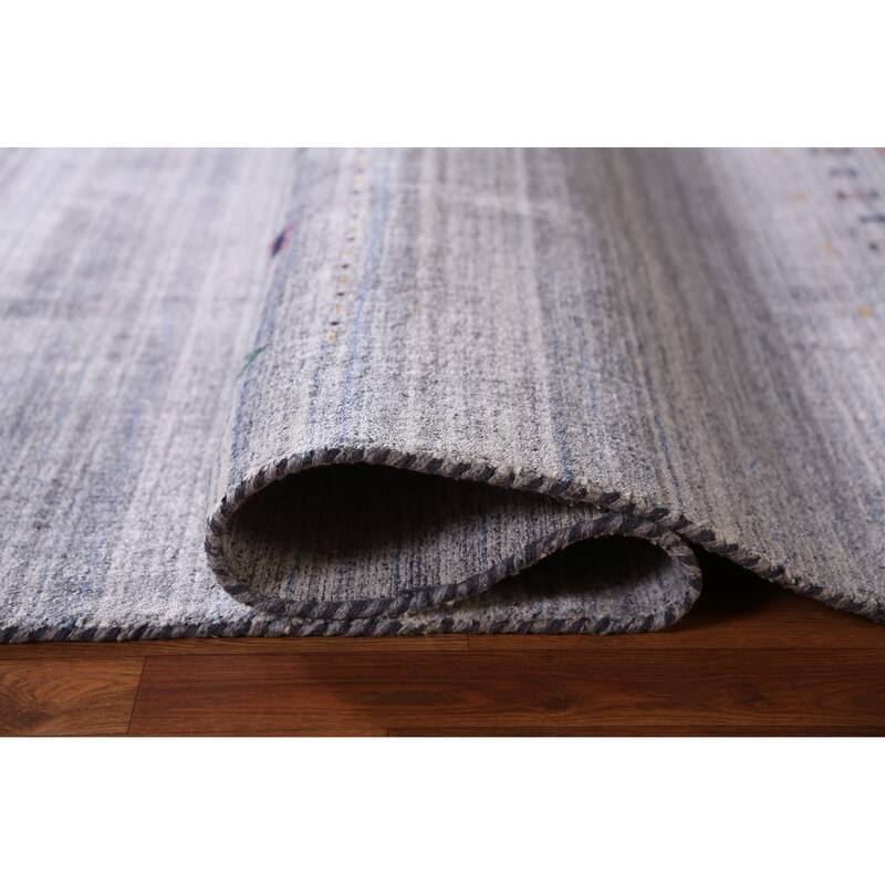 Hand Knotted Oriental 100% Wool Carpet Tribal Tribal Multi-Colored Gabbeh Area Rug - 9' 8'' X 7' 10''