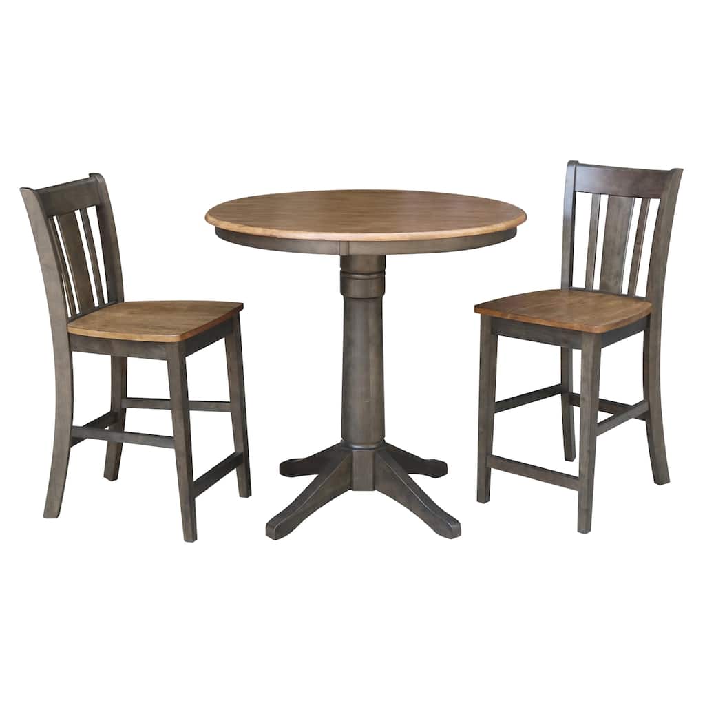 36" Round Counter Height Table With 2 San Remo Stools - 3 Piece Set