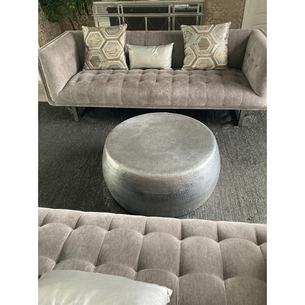 Hammered Metal Coffee Table : Worlds Away Quadro Square Nickel Coffee Table Gold Contemporary Coffee Tables By Matthew Izzo Houzz : With its hammered metal base and wood top, this coffee table blends textures and hues to create an artisanal effect.