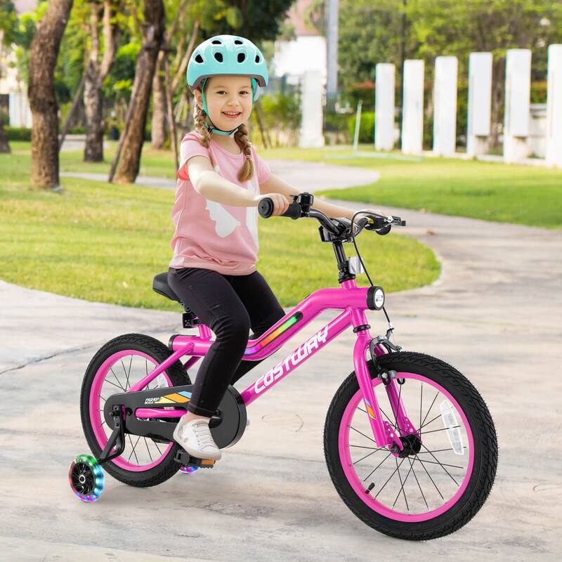 Costway 16" LED Lighted Kids Bike with Adjustable Seat Coaster Brake - See Details
