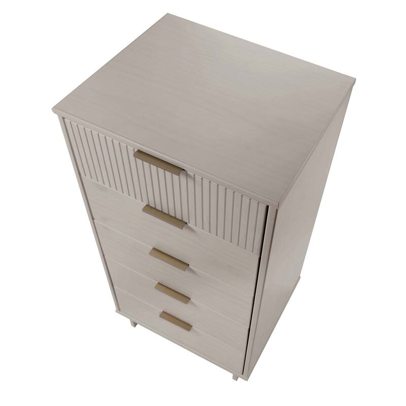 Manhattan Comfort 3-Piece Granville Modern Solid Wood Tall Chest Double Dresser Set