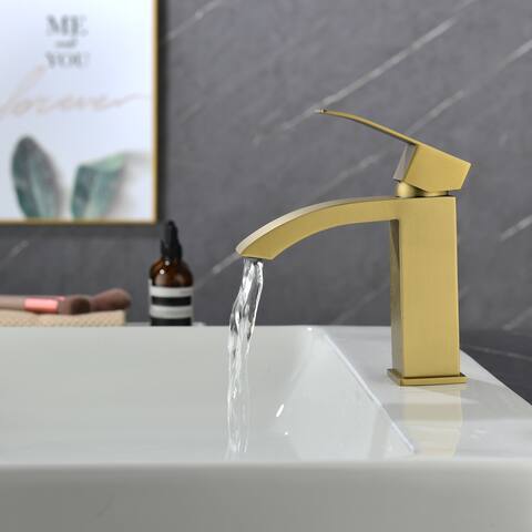 Waterfall Single Hole Brass Bathroom Faucet - 11.5*7.9*2.4
