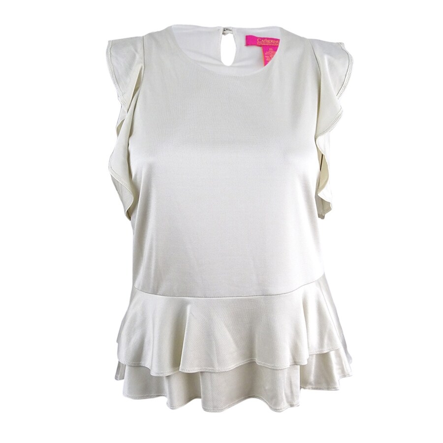 Shop Catherine Malandrino Women S Katrina Peplum Top Xl Birch